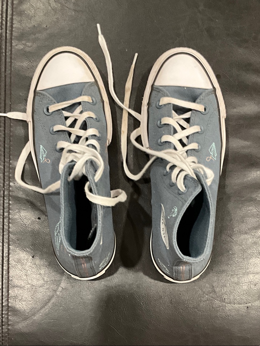 Barely Worn Converse Women's Light Blue Canvas High-Top Platform Sneakers